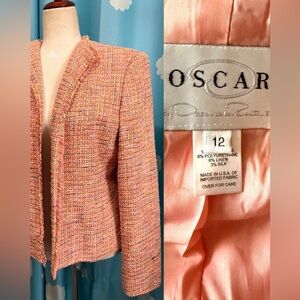 Oscar by Oscar de la Renta pink tweed blazer. Fits like 10.